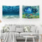 Ulticool – Wandteppich Dekoration Wohnung - Ozean ruhig Aquarium Strand Blau - Set von 2 Motiven – 73 cm x 95 cm - Wandtuch - Accessoires für Schlafzimmer Wohnzimmer Kinderzimmer