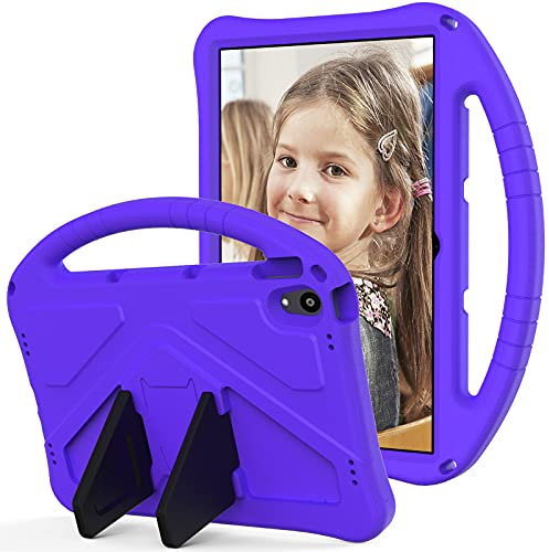 Funda para tablet Lenovo Tab P11 TB-J606F/Tab P11 Plus TB-J616F/J607F, mango duradero apto para niños, con soporte, ligera, a prueba de golpes, color morado