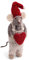 Én Gry & Sif Maus Weihnachtsmaus mit Ornament - Anhänger aus Filz, Weihnachts-Deko - 1 Stück (Graue Maus Latzhose Herz)