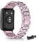 Metall Armband für Huawei Watch Fit/Elegant/New Armband, Frauen Strass Glitzer Verstellbare Edelstahl Ersatzbänder Armband Kompatibel mit Huawei Watch Fit (B)