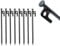 JIMCOM 10 Pack Heavy Duty Tent Pegs, 20cm High Strength Forged Steel Camping Tent Stakes with Hook and Hole for Outdoor Trip Hiking Gardening Large Hard Ground Rocky