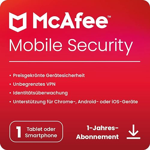 McAfee Mobile Security | 12 Monate|Sicherheits-App für Mobilgeräte | Digitaler download