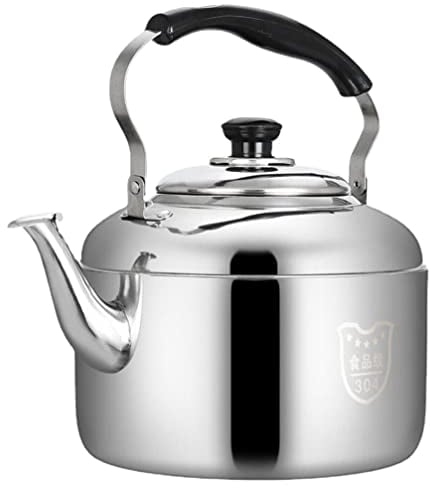 Kichvoe Tea Kettle for Stove Top Stainless Steel Tea Kettle Whistling Tea Kettle Teapot Large Boiling Teapot-5L, 6QN6044E4011R3MP, Silver 5l