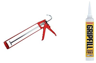 ProDec MG11ES Extra Strong Skeleton Caulking Gun, Sealants, Silicones, Adhesives - Professional & EVO-STIK GRIPFILL Solvent Free Adhesive, Multi-Purpose, High Strength, Gap Filling