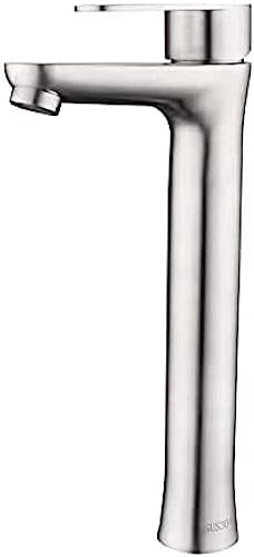 Mitigeur de lavabo monotrou en acier inoxydable nickel brossé robinet mitigeur chaud et froid