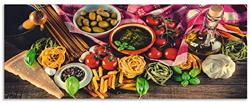 ARTland Spritzschutz Küchenrückwand aus Alu für Küche Herd Spüle individuelles Maß Mediterrane Zutaten S7SL
