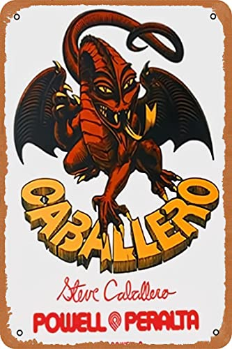 Muecddoa Metallschild – Powell Peralta Bones Brigade Steve Caballero Dragon Skateboard Poster Bar Wanddekoration 20,3 x 30,5 cm