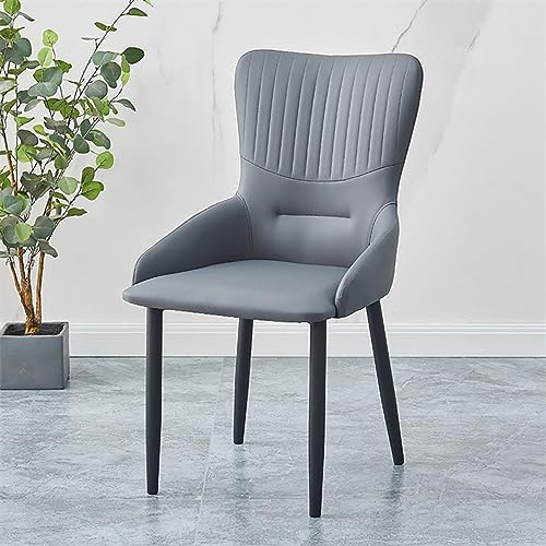 NAKEAH Esstühle Mitte des Jahrhunderts Seitenstühle große und super weiche Sitzplatz Rück Metallbeine Kunstlederstuhl für Küche, Esszimmer, Schlafzimmer, Wohnzimmer,B
