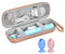 Elektrische Zahnbürste Reiseetui für Oral-B/Oral-B Pro/Phlips Sonicare Electric Toothbrush, Tragbare Hartschalen Reisetasche Reise-etui mit 2pcs Zahnbürsten Kopf Silikon Schutzhülle(Roségold)