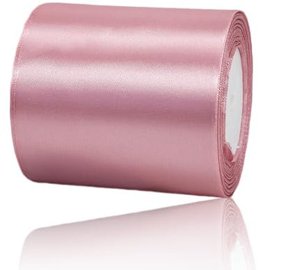 Nastro in tessuto di raso color oro rosa, 10,2 cm x 23,8 m, per fai da te, confezioni regalo, fiocchi, ghirlande, mazzi di fiori, fasce per sedie, decorazioni natalizie e per feste di nozze