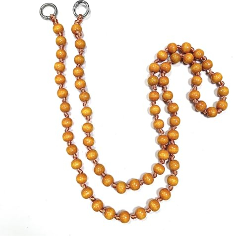 Rockreyoa Holzperlen Handykette zum Umhängen Universal Perlenkette Handyschnur Schlüsselband Handy Lanyard Anhänger Schlüsselkette Personalisierte Smartphone Necklace für Damen und Mädchen Orange