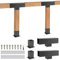 Pergola Brackets Kit 4x4 – BRRIY 3-Wege-rechtwinklige Eckhalterung, Pergola-Halterungen, Basis-Kit mit 2 T-Halterungen und 2 Sockeln, Pavillon-Hardware-Kit für Verlängerungspavillon