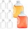 JOYSKY 6 Pcs Juice Bottles 200ml Clear Plastic Leak-Proof Bottles Reusable Empty Bottles Containers with Sticker and for Juice Wedding Party