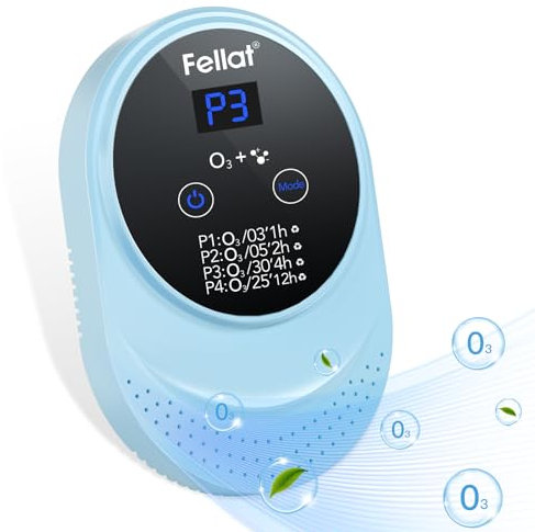 Ozone Generator, Ozone Machine Odor Removal for 5-30 ㎡ Room, Portable Room Deodorizer with Negative Ion, Odor Eliminator Suitable for Kitchen, Smoke, Pet Room, Living Room, Toilet