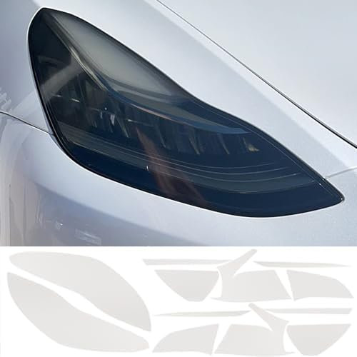 Tempsnow Self Healing Photochromic Headlight Taillight Tint for Tesla Model 3 2017-2023 TPU Smoke Headlight Tail Light Protection Film, RJY188