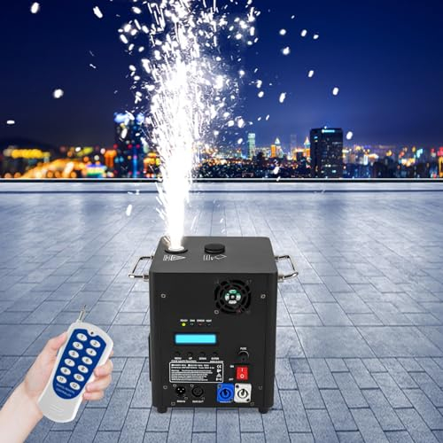 Fuegos artificiales fríos, 700 W, máquinas pirotécnicas, controlador DMX, efecto escenario Spark Machine con mando a distancia para fiestas, bodas