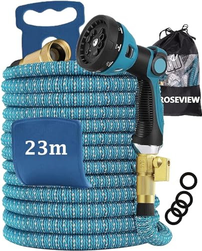 Tubo di irrigazione estensibile 30m di irrigazione tubi di irrigazione tyau arosage estensibility flessibile 20m tuyo 50m morbido giardino hose di irrigazione giardino retrattile (Bleu Ciel, 23m)