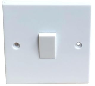 iSeventy9 Single Gang Light Switch 1 Gang 2 Way White Plastic 10A 230V, with Fixing Screws