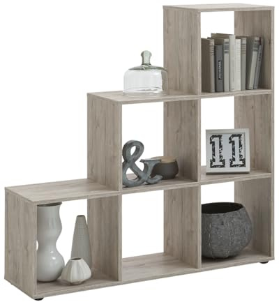 möbelando Raumteilerregal >MEGA 1< in Sandeiche Dekor - 104,5x108x33cm (BxHxT)