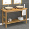 Somanki Waschtisch mit Creme Marmorbecken Massivholz Teak, Waschbeckenunterschrank, Badezimmerschrank, Badezimmermöbel, Badschrank, Badezimmer Unterschrank, Badezimmer Möbel 3096580