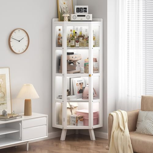 Acryl-Vitrine, mit Türen, modulare Regale, weiße Eckvitrine, 4/5-stöckige Modell-Schließfächer, staubdichter Aufbewahrungsschrank, hohe Eckeinheit