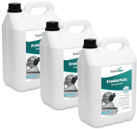 Superbau Frostschutz Plastifizierer 15 L (≈1500kg Zement) für Beton, Mörtel & Zementkleber, Beton Zusatzmittel Frost, Betonverflüssiger & Fliessmittel, härtungsbeschleunigend, keine Stahlkorrosion