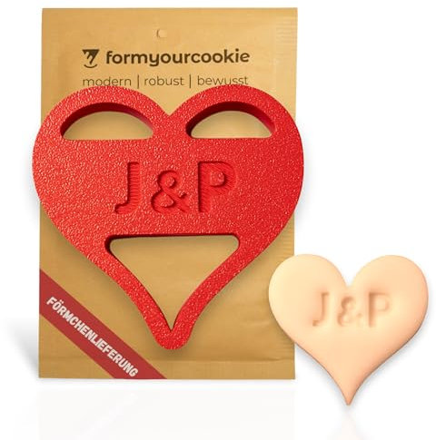 Personalisierte Herz Ausstechform, Wunsch-INITIALE, Wunsch-NAME personalisierbarer Ausstecher Herzform, Keksausstecher Liebe für Hochzeit, Jahrestag, Valentinstag, Geschenk Partnerin, Freundin, Freund