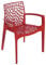 METRO Professional Gartenstuhl mit Armlehne Maurage, Polypropylen, 57 x 55 x 81 cm, Stapelbar, Wetterfest, Rot
