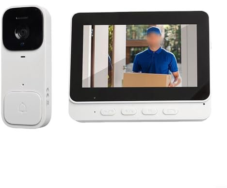 ZYNCUE Wireless Rings Doorbell,HD Video Monitoring Doorbell, Door Intercom with Camera, Wireless Intercom HD Video Monitor for Home Security(White)