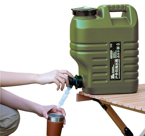 Depósito de agua portátil, recipiente de almacenamiento de agua | diseño a prueba de fugas, asa para camping, senderismo, barbacoa, almacenamiento de agua para actividades al aire libr