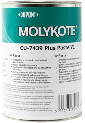 Molykote Cu-7439 Plus Paste V1 1kg Grasa Lubricante con Cobre en Polvo Alta Carga Anti-Atrancamiento Resistencia a la Corrosión Alta Temperatura