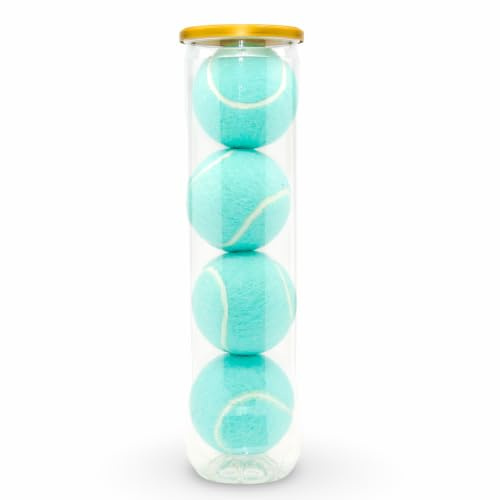 Farbige Tennisbälle (1 Tube mit 4 Bällen) | Typ 2 ITF-Standard | Hergestellt in Großbritannien | Perfekt für das Spielplatz, Training oder Hundespiele! | Wählen Sie aus 13 Farben | (Bahama Blue)