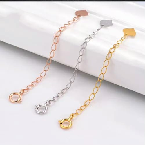Real 18K Gold Extender Chain DIY Necklace Bracelet 18K Extend Link 1.2inch-Rose