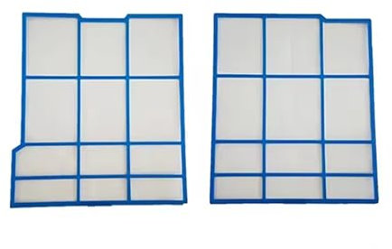 WFGJSK Ensemble de filtres pour climatiseurs Gauche 31.5X29.8cm Droite 31.5X28.5cm - Compatible avec Hitachi - Bordure en Plastique