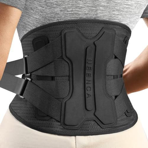 NEENCA Ceinture lombaire pour soulager les douleurs lombaires avec système de soutien bionique, ceinture de soutien lombaire pour femmes et hommes avec coussin lombaire, tissu tricoté 3D