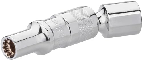 VIGOR Glühkerzensteckschlüssel V7016-8, 8 mm, 3/8 Zoll Vierkant, mit Gelenk und Magnet, außen Doppelsechskant, für enge Räume, für Diesel-Pkw und Nutzfahrzeuge