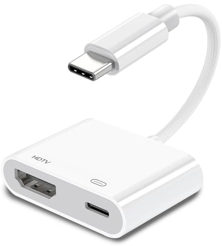 USB-C auf HDMI Adapter, kompatibel mit iPhone 15/16/17, MacBook Pro/Air & iPad Pro (2018–2024), unterstützt TV/Monitor/Projektor, 4K@60Hz, Plug & Play [Apple MFI Zertifiziert]