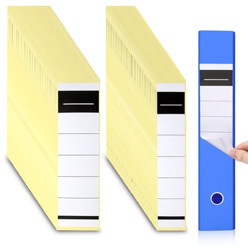 100 Stück Ordnerrücken Selbstklebend, Ordner Etiketten Selbstklebend Weiß | 2 Größen für Standardordner Schmale und Breit Ordner-Archivierung (19 x 5,4 cm, 19 x 3,6 cm)