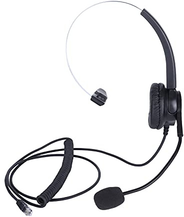Bognajin VH500 Auriculares telefónicos RJ9, Auriculares Ajustables con micrófono con cancelación de Ruido, Auriculares de comunicación RJ9 para teléfono Fijo de Escritorio, Orejeras