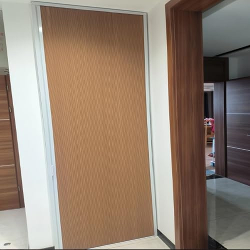 Porte A Fisarmonica Interno Bagno Cm 200 H, Porta A Libro Tamburata Divisoria Invisibile Senza Foratura, Porta A Soffietto A Soffietto Per Bagno/Veranda(Coffee,90x200cm)