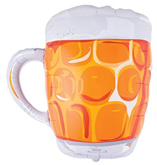 Folienballon Bierkrug 100 cm, Helium geeignet Oktoberfest Dekoration