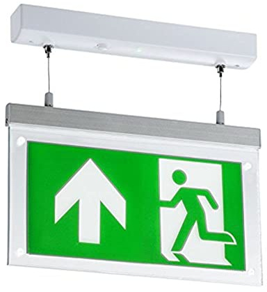 Knightsbridge 230V 2W LED Suspended Double-Sided Emergency Exit Sign, Green