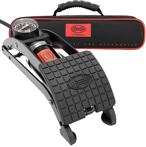 HEYNER Foot Air Pump For Bike Tyre Inflator Car 10 BAR PedalPower PRO Black Edt H215010