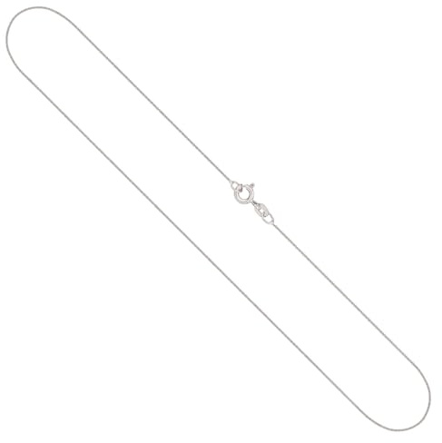 EDELIND Sehr feine Goldkette Damen Mädchen Herren 0,8 mm Ankerkette flach 333, 375 oder 585 aus Weißgold Echtgold Halskette Gold mit Schmuck Geschenkbox