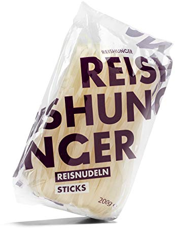 REISHUNGER Reisnudeln aus Vietnam, 4er Pack (4 x 200 g) – Glutenfrei & Vegan – Breite Asia Nudeln, ideal für Pad Thai und vietnamesische Pho