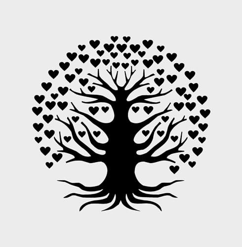 FASHWORK Adesivo murale Wall sticker Albero della vita - love - idea regalo per la casa Dimensioni 45x45 cm