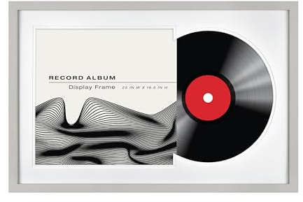 MCS Double Groove Record Album Frame, Gray, 16.5 x 25 41,5 x 63,5 cm Doppelrillen-Plattenalbumrahmen, graue Holzmaserung