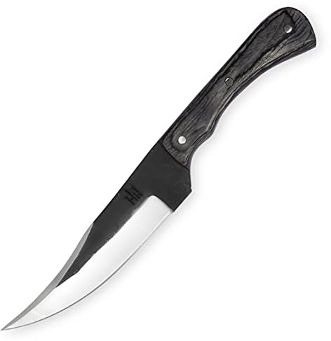 Hobby Hut HH-359, 11 Zoll handgefertigtes Bushcraft-Messer mit fester Klinge, Jagdmesser mit Scheide, Full Tang-Rasiermesser mit scharfer Klinge für den Außenbereich (Black)