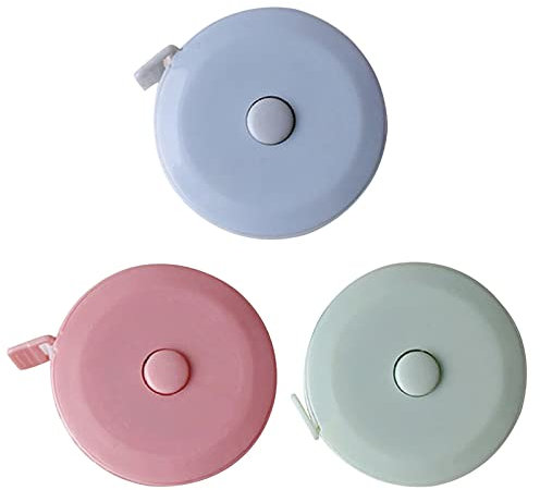 DFsucces 3pcs Soft 79 Retractable Measure - Green, Blue, Pink; For Sewing, Fabric & Craft