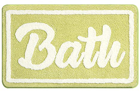 ZZDXL Badezimmerteppich Senfgelb Badematte rutschfest,Weiche Badteppich,Badvorleger Duschvorleger,Teppich Badezimmer Waschbar,Bad Teppich Flauschig50×80cm